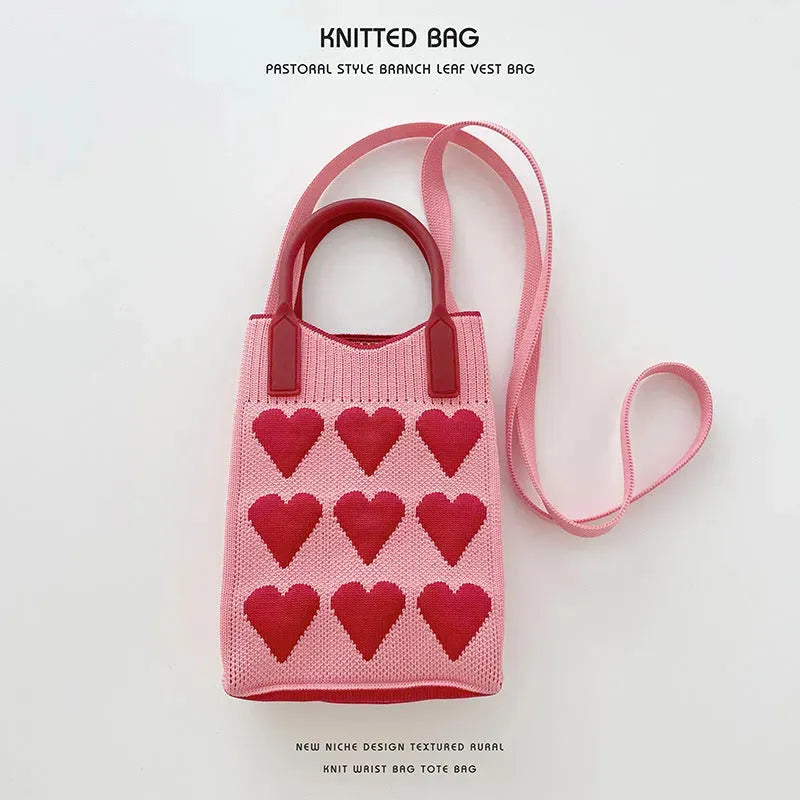 Love Mini Knit Shoulder Crossbody Bag - Bellarte Enchanté Love Mini Knit Shoulder Crossbody Bag